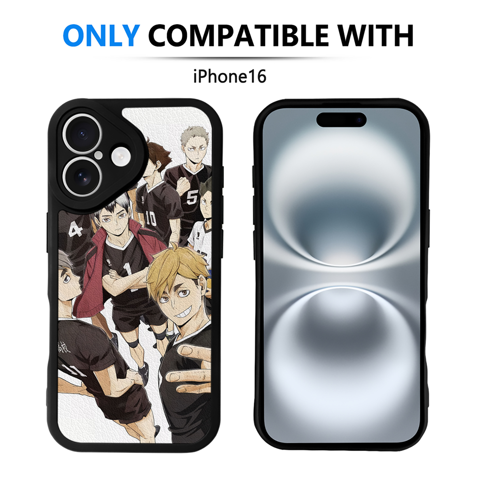 （画像用） ハイキュー!! Haikyu!! 【iPhone 16シリーズ対応】シリコンスマホケース（レザー調） 材質：シリコン